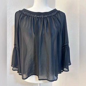 Monteau Los Angeles Black Open Back Top Size Medium